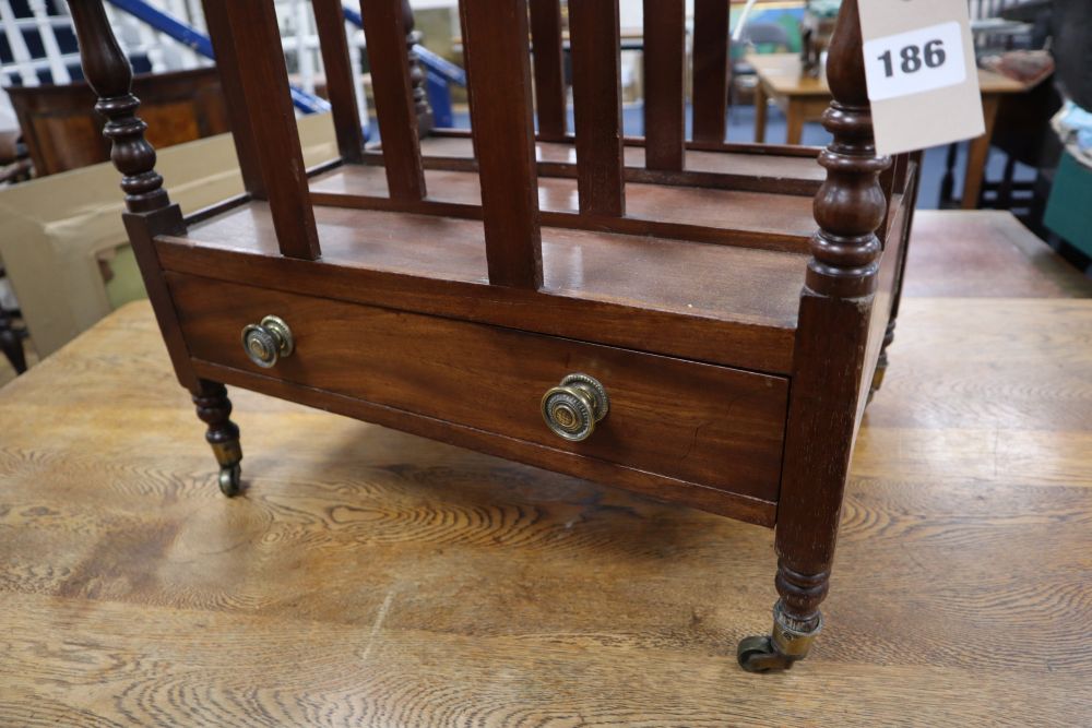 A Regency mahogany Canterbury, width 51cm